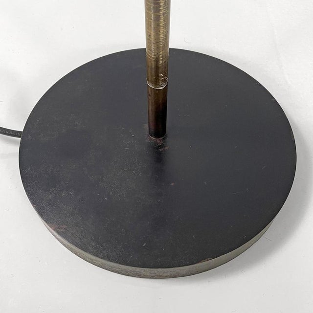 Mid-Century Modern Steel Floor Lamp with Black Round Base, Italy, 1950s For Sale - Image 14 of 16