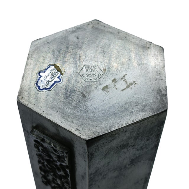 Silver Handcrafted Pewter Vases, Italy, 1960s, Set of 2 For Sale - Image 8 of 12