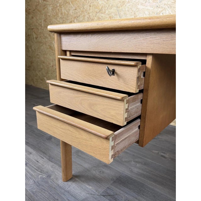Vintage Oak Writing Desk with Sliding Top by Peter Løvig Nielsen for Løvig, 1960s For Sale - Image 18 of 18