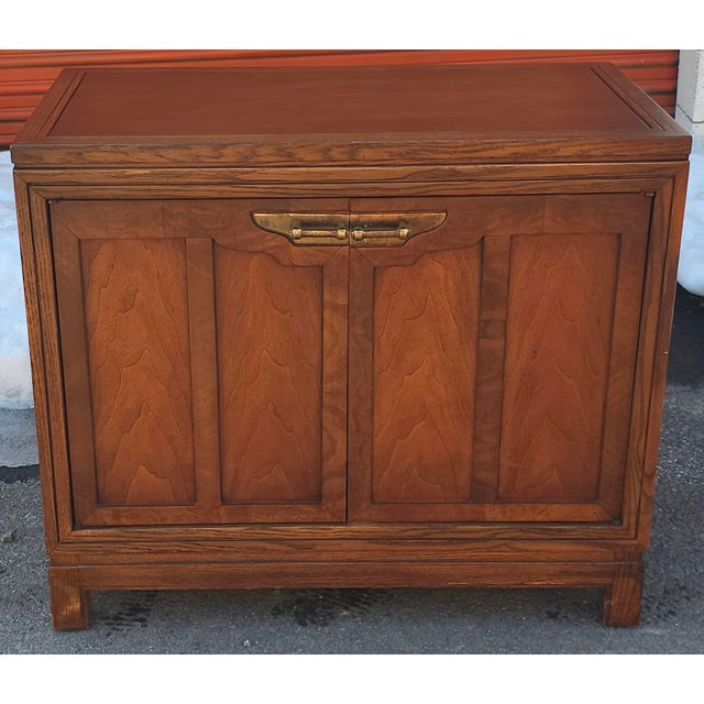 Mid 20th Century Fancher Furniture Walnut and Oak Side Cabinet For Sale - Image 4 of 13