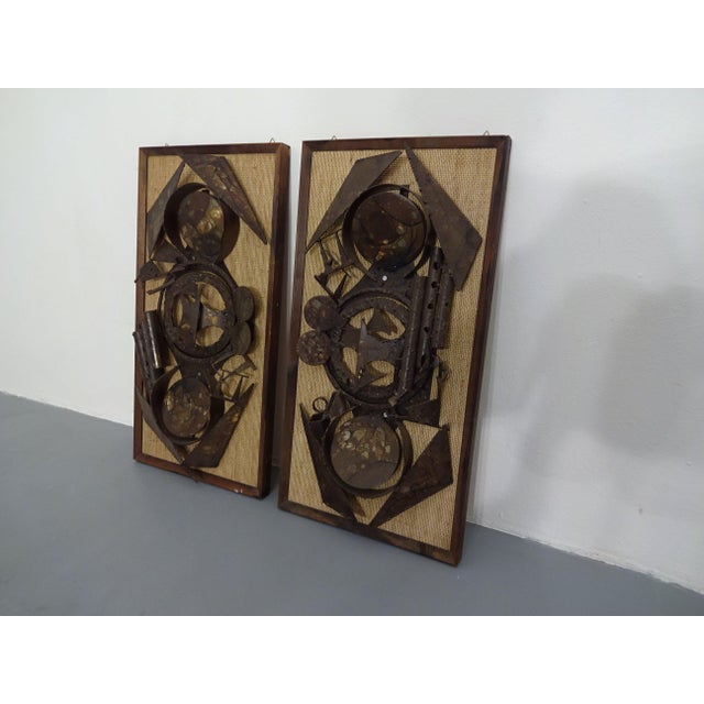 Mid-Century Modern Brutalist Metal Wall Panels by Henrik Horst, Denmark, 1960s, Set of 2 For Sale - Image 3 of 16