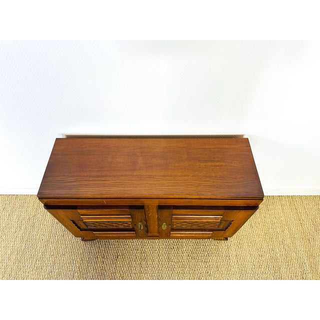 Wood French Art Deco Cabinet in Oak, 1940 For Sale - Image 7 of 14