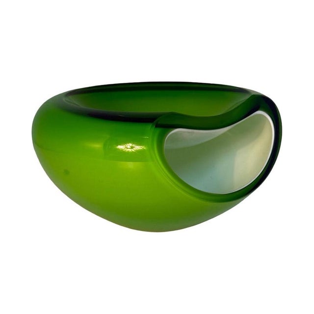 Model Smile Green and White Glass Tools Fruit / Candy Bowl by Claus Jensen & Henrik Holbæk for Evasolo For Sale - Image 4 of 6