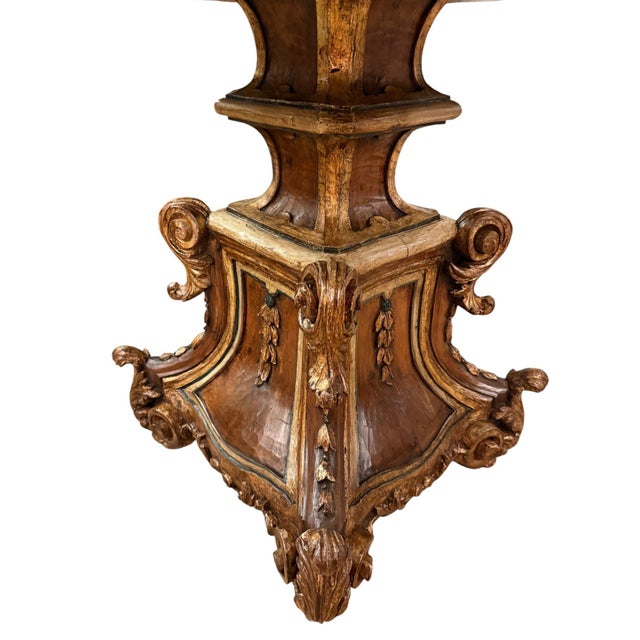 Green Late 19th Century Italian Carved Wood Base & Malachite Top Center Table For Sale - Image 8 of 8
