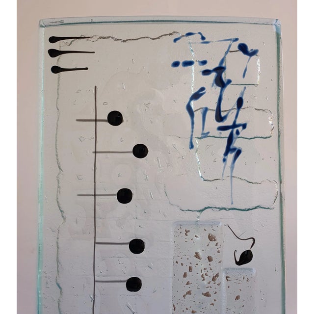 Perrin &amp; Perrin "Silent Score", 2001 carved glass artist's signature on the side dimensions approximately 32 cm high...