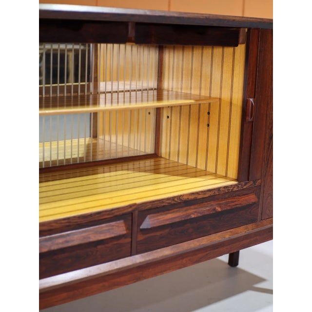 Danish Highboard with Bar and Tambour Doors in Kingwood, 1960s For Sale - Image 12 of 18