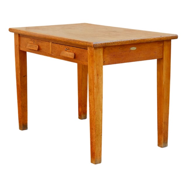 English Edwardian Oak Desk, 1930s For Sale