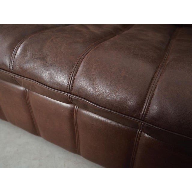 Swiss Brown Leather Sofa from de Sede, 1970s For Sale - Image 12 of 18