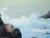 Crashing Waves - Big Sur Coastal Cove Original Oil on Masonite Dramatic small-scale, professionally framed seascape by...