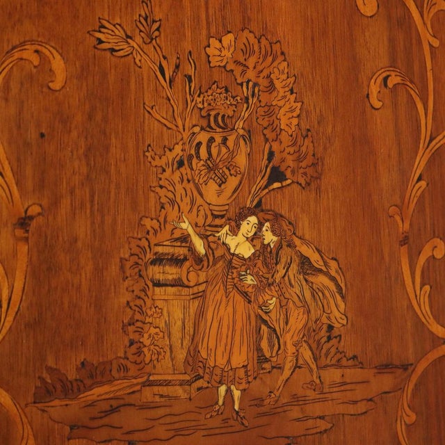 Wood Antique Trumeau in Walnut with Maple Inlays For Sale - Image 7 of 16
