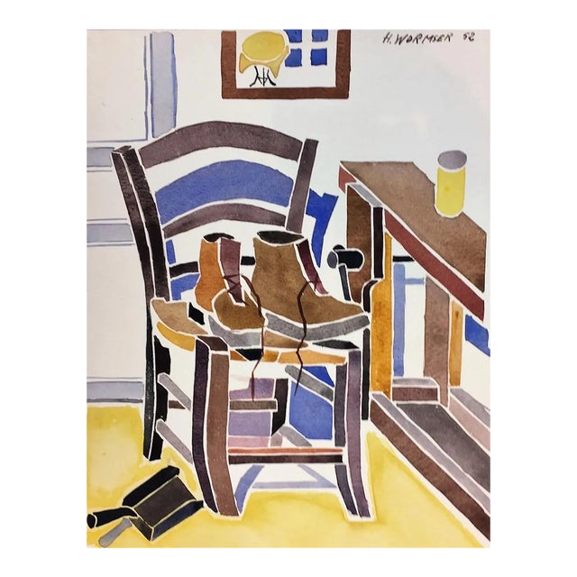 The Boots - Original Mixed Media on Paper by Henry Wormser - 1952 1952 For Sale