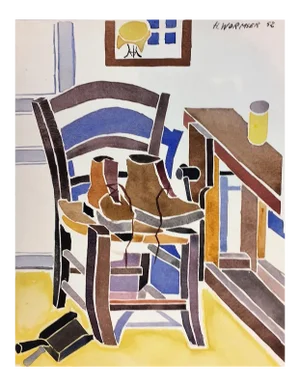 The Boots - Original Mixed Media on Paper by Henry Wormser - 1952 1952