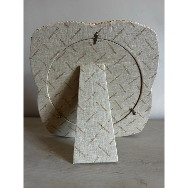 Vintage Laura Biagiotti Round Sculptural Picture Frame ~ Silver and Wicker For Sale - Image 9 of 9