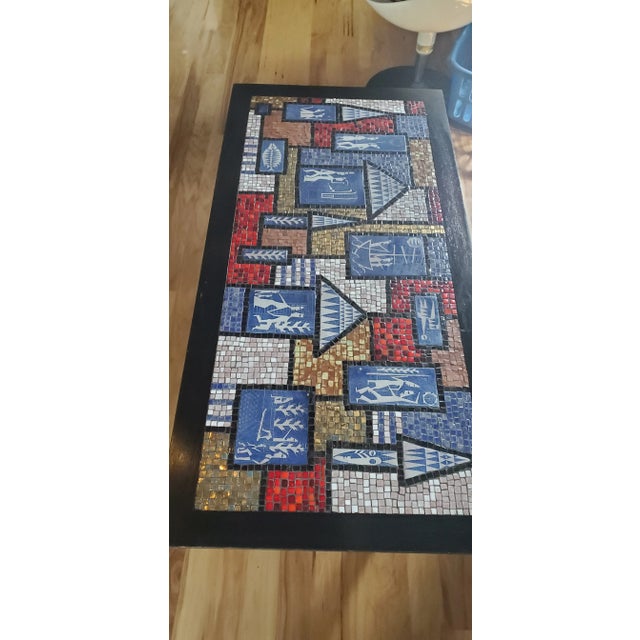 Mid 20th Century David Holleman Mosaic Tile Top Side Table For Sale - Image 4 of 13