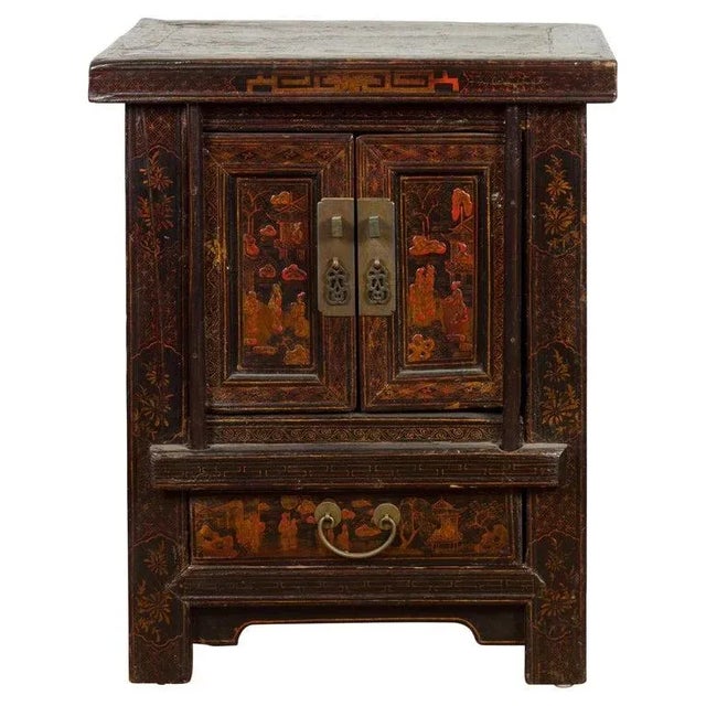 19th Century Chinese Qing Dynasty Period Bedside Cabinet with Original Lacquer For Sale - Image 13 of 13