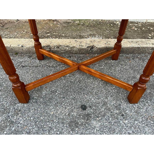 Antique Federal Style X Stretcher Side Work Table For Sale - Image 4 of 10