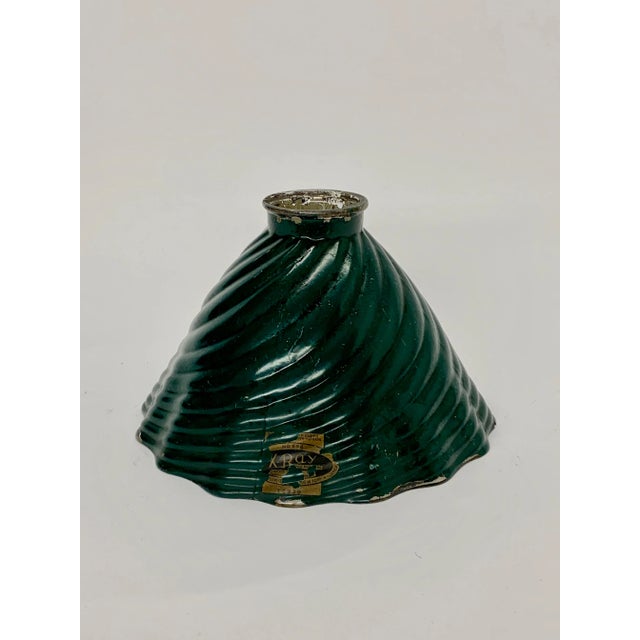 1920s Mercury Shade for Pendant With Green Enamel For Sale - Image 4 of 4