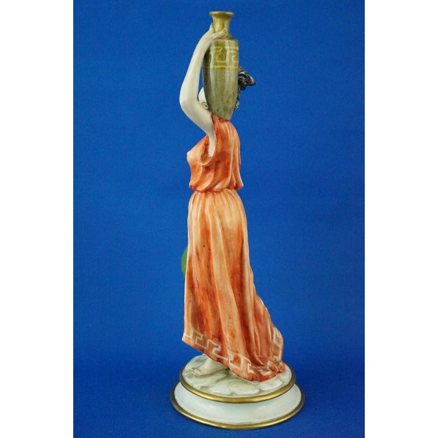 20th Century Neoclassical Porcelain Figurine Roman Water Carrier by Guido Cacciapuoti, Italy,1920s For Sale - Image 3 of 18