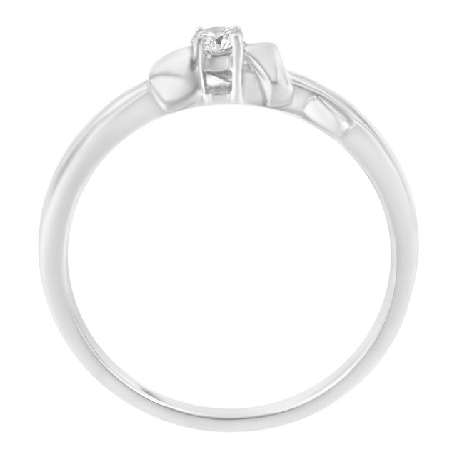 Haus of Brilliance 10K White Gold Diamond Promise Ring (1/10 Cttw, H-I Color, SI2-I1 Clarity) - Size 7 For Sale - Image 4 of 7