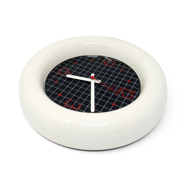Mid-Century Modern 1980s Graphic Ceramic Wall Clock by Studio Nova Japan For Sale - Image 3 of 5