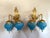 1980 French Louis XVI Bronze Blue Crystal Wall Lamps Sconces - Pair of 2 Pc For Sale - Image 9 of 11