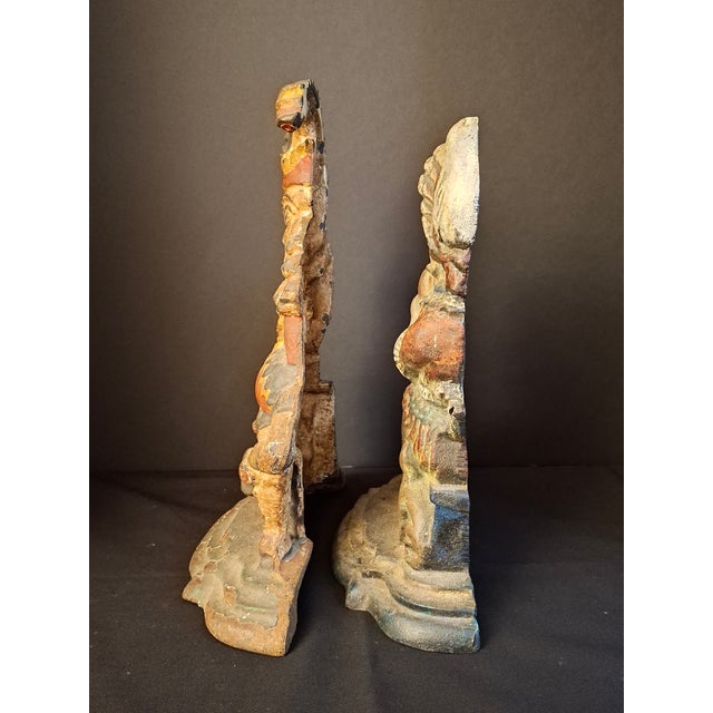 Antique Early 20th-Century Cast Iron "Punch & Judy" Figural Doorstops - A Pair For Sale - Image 12 of 18
