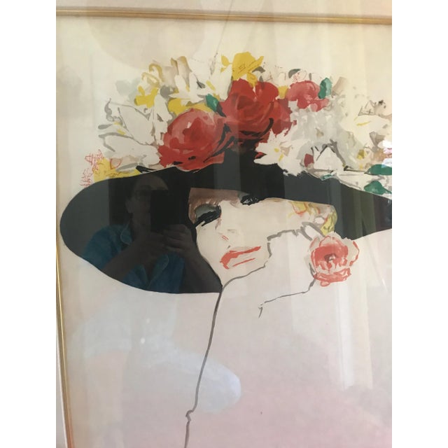 Japanese 1980s Rene Gruau Lithograph 'La Rose Rouge' For Sale - Image 3 of 13