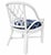 Vintage Lacquered Diamond Rattan Arm Chairs in Thibaut Goa Fabric For Sale - Image 4 of 9
