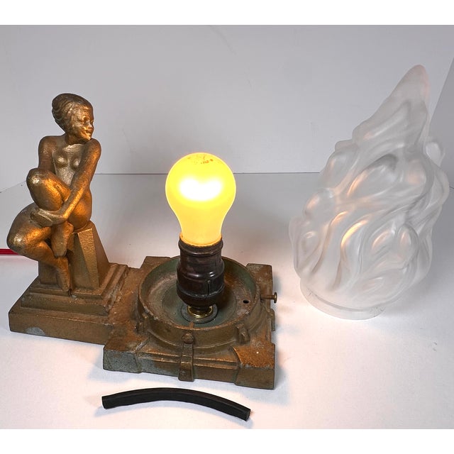 1930s Art Deco Frankart Style Nude Boudoir Lamp For Sale - Image 15 of 18