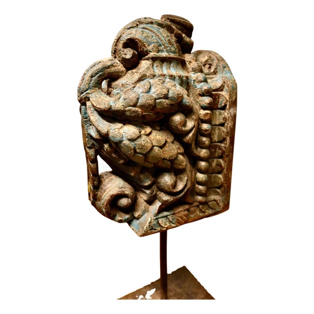 Architectural Carved Wood Mounted Sculpture For Sale