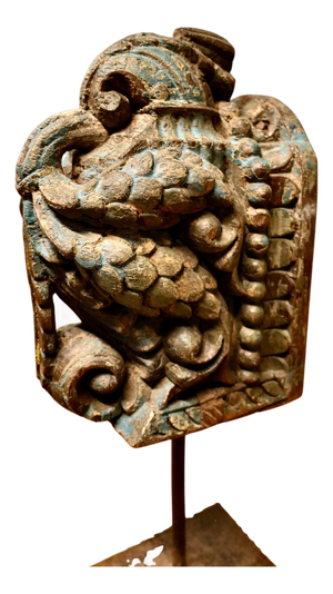 Architectural Carved Wood Mounted Sculpture