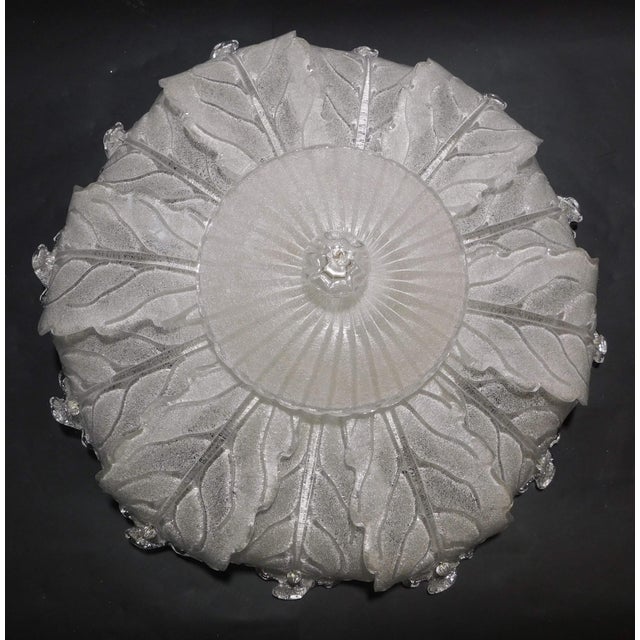 Barovier e Toso 1960s Clear Graniglia Murano Flush Mount Attributed to Barovier e Toso For Sale - Image 4 of 7