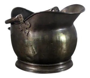 Large French Copper Helmet Coal Scuttle