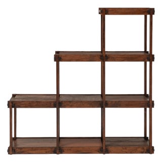 Mid-Century Modern French Modular Wooden Shelving System, 1970s For Sale