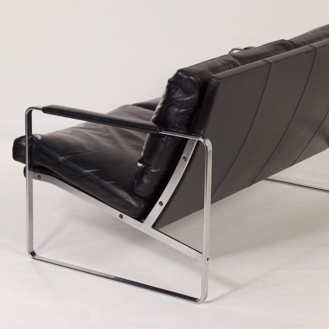 Black Leather Sofa by Preben Fabricius for Walter Knoll, 1990s For Sale - Image 4 of 16