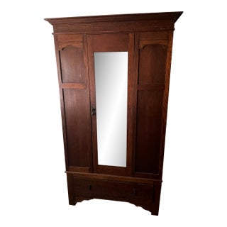 Antique Edwardian Walnut Wardrobe For Sale