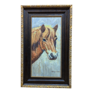 Framed Horse Painting on Canvas 18in X 30in