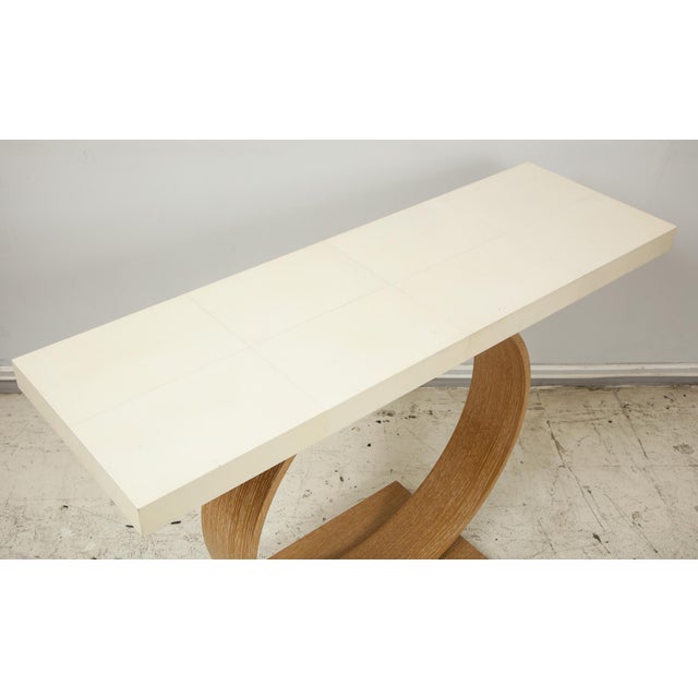 Bespoke Sculptural Cerused Oak and Parchment Console For Sale In New York - Image 6 of 10