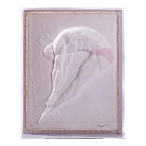 Mid 20th Century Paper Mâché Greg Louganis in Lucite