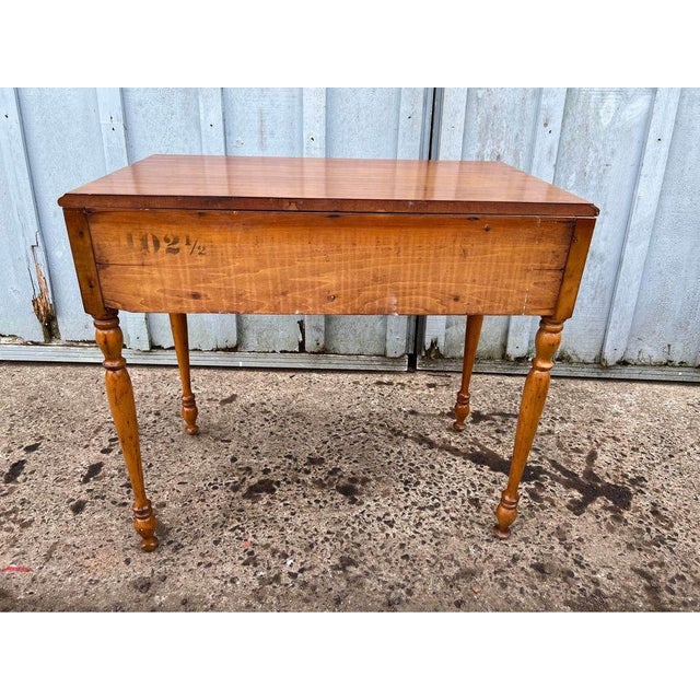 Early American Primitive Style Maple Work Side Table. For Sale - Image 11 of 11