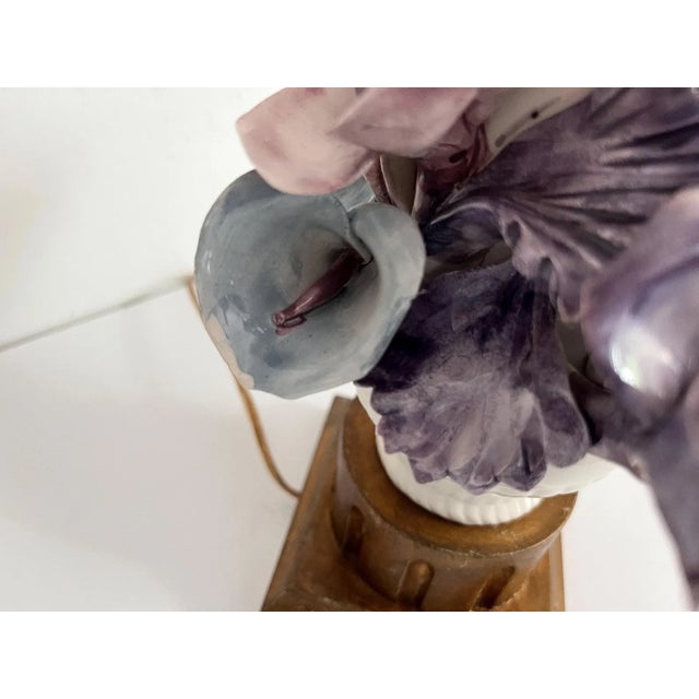 1950s Italian Floral Bouquet Lamp & Shade For Sale - Image 16 of 18
