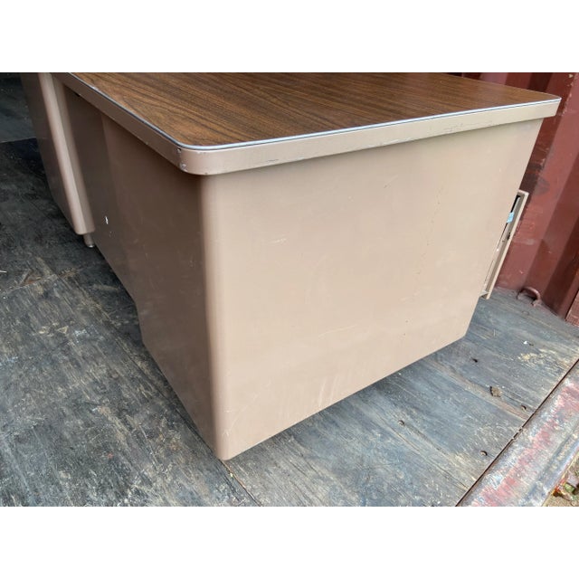 1970s Vintage Mid Century Modern Metal Tanker Desk For Sale - Image 9 of 11