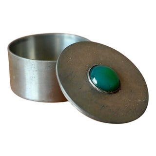 Scandinavian Metal Jewelry Box, 1960s For Sale