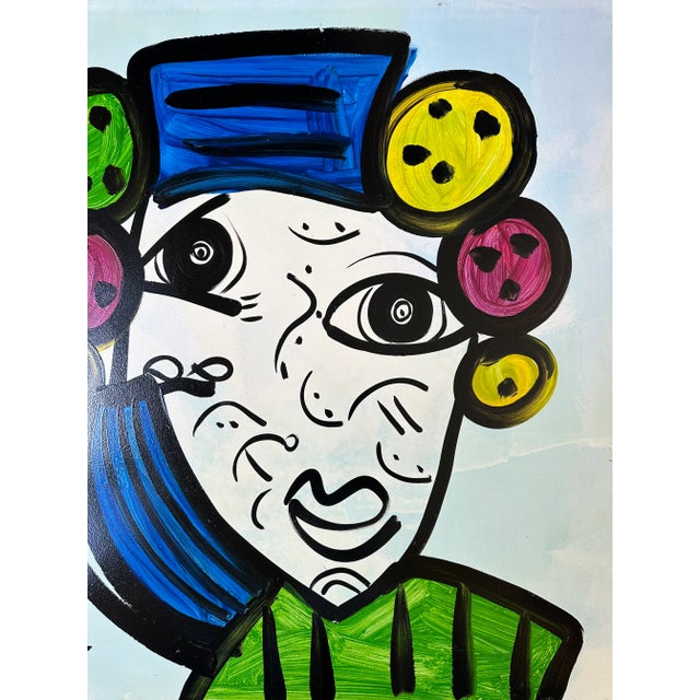 Abstract Large Abstract Portrait Painting by Peter Keil For Sale - Image 3 of 6