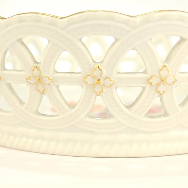 Antique KPM Royal Berlin Reticulated Porcelain Deutsche Blumen Decor Basket For Sale - Image 10 of 12