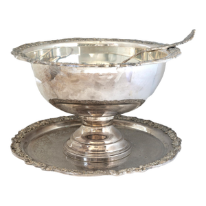 Midcentury Rogers Silverplate Beverage Cooler W/ Tray & Ladle