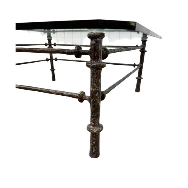 Vintage Giacometti Style Glass Top Coffee Table For Sale In Philadelphia - Image 6 of 6