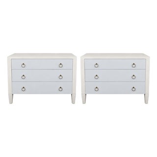 Pair of Italian Two-Tone Faux Shagreen Commodes. Late 20th Century. For Sale