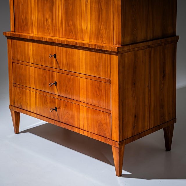 Tan Biedermeier Secretaire Desk in Cherrywood, Germany, 1820 For Sale - Image 8 of 15