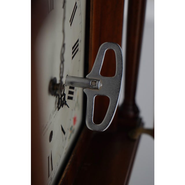 Elmer Stennes Mahogany Dropleaf Dwarf Grandfather Hall Clock For Sale In Philadelphia - Image 6 of 12